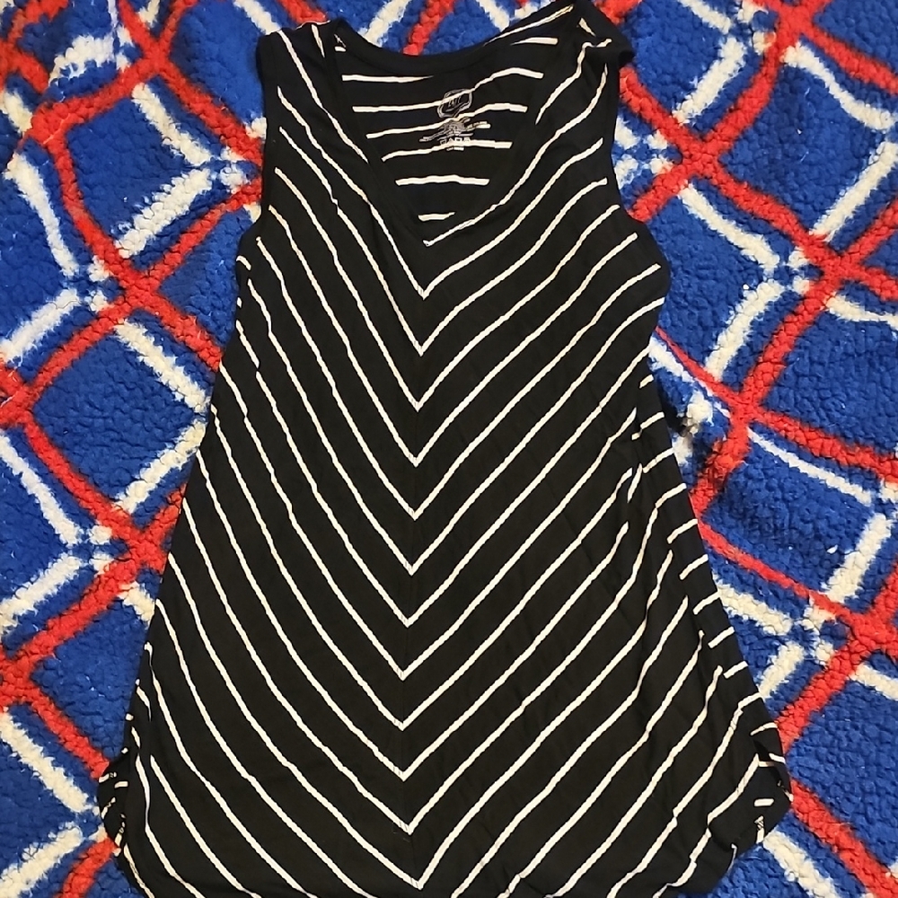 Maurices Black and White Chevron Tank Top